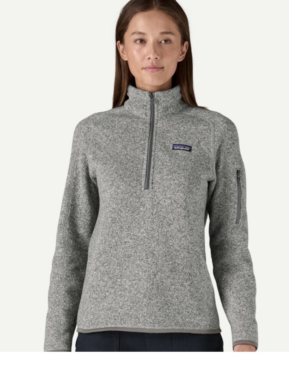 Patagonia Women's Better Sweater 1/4 Zip Pullover Birch White size Medium